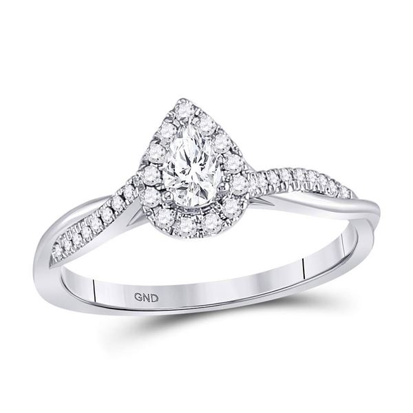 Solitaire Bridal Wedding Engagement Ring 1/3 Cttw 14KT White Gold