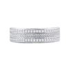 Image 2 : Round Diamond Wedding Wheat Texture Band Ring 1/3 Cttw 14KT White Gold