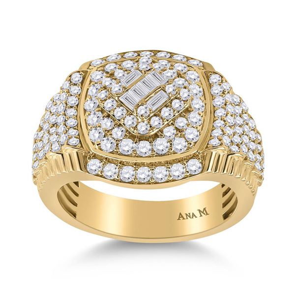 Baguette Diamond Cluster Ring 2-1/5 Cttw 14KT Yellow Gold