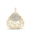 Image 1 : Round Diamond Heart Triangle Pendant 1/2 Cttw 10KT Yellow Gold
