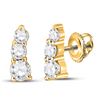 Image 1 : Round Diamond Fashion 3-stone Earrings 1/2 Cttw 10KT Yellow Gold