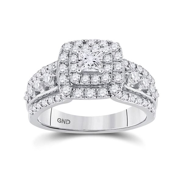 Princess EGL Bridal Wedding Engagement Ring 1-1/3 Cttw 14KT White Gold