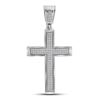 Image 1 : Round Diamond Roman Cross Charm Pendant 1/2 Cttw 10KT White Gold