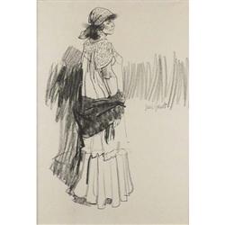 Ned Jacobs, Charcoal on Toned Paper