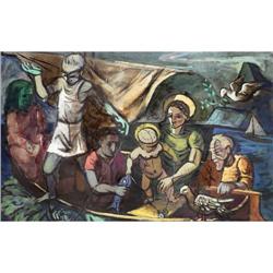 Lew Tilley, Oil on Board