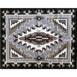 Navajo Weaving, Blk/Brn/Wht?Gry