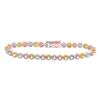 Image 1 : Round Diamond Milgrain Tennis Bracelet 2 Cttw 14KT Tri-Tone Gold