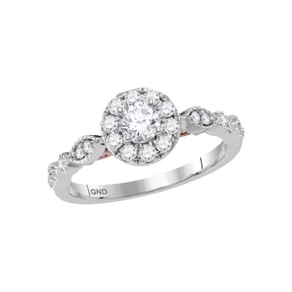 Diamond Solitaire Bridal Wedding Engagement Ring 3/4 Cttw 14KT Two-tone Gold