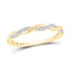 Image 1 : Round Diamond Twist Stackable Band Ring 1/12 Cttw 10KT Yellow Gold