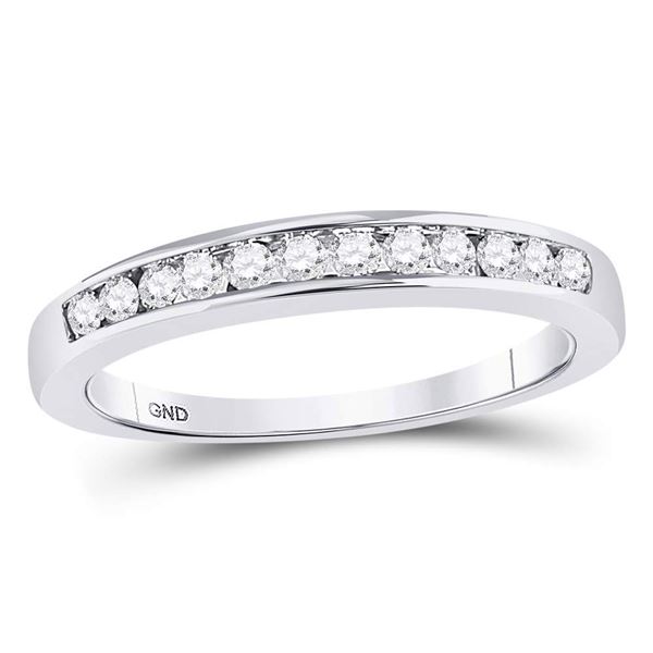 Round Diamond Wedding Channel Set Band 1/4 Cttw 14KT White Gold