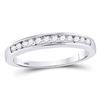 Image 1 : Round Diamond Wedding Channel Set Band 1/4 Cttw 14KT White Gold