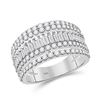 Image 1 : Baguette Diamond Modern Cocktail Band Ring 1 Cttw 14KT White Gold