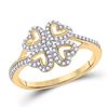 Image 1 : Round Diamond Heart Ring 1/5 Cttw 10KT Yellow Gold