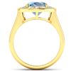 Image 2 : Natural 3.12 CTW Aquamarine & Diamond Ring 14K Yellow Gold - REF-111W3X