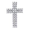 Image 1 : Round Diamond Cross Pendant 1/2 Cttw 14KT White Gold