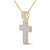 Image 2 : Round Diamond Cross Charm Pendant 1/2 Cttw 10KT Yellow Gold