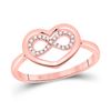 Image 1 : Round Diamond Infinity Heart Ring 1/20 Cttw 10KT Rose Gold