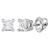 Image 1 : Princess Diamond Solitaire Stud Earrings 1/5 Cttw 14KT White Gold