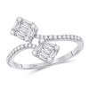 Image 1 : Baguette Diamond Bypass Band Ring 1/2 Cttw 14KT White Gold