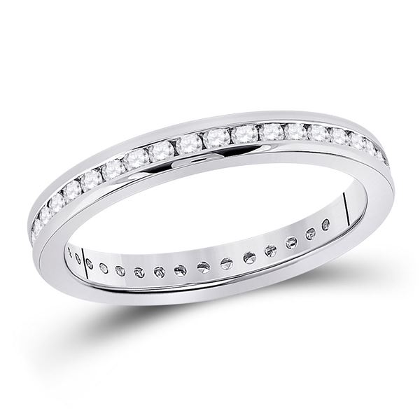 Round Diamond Eternity Wedding Band 1/2 Cttw 14KT White Gold