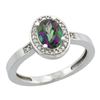 Image 1 : 1.15 CTW Mystic Topaz & Diamond Ring 14K White Gold - REF-37N9Y