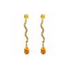 Genuine 4.35 ctw Citrine & Diamond Earrings 14KT Yellow Gold - REF-62N3R