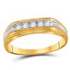 Image 1 : Round Diamond Wedding Band Ring 1/8 Cttw 10KT Two-tone Gold
