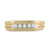 Image 2 : Round Diamond Wedding Band Ring 1/8 Cttw 10KT Two-tone Gold