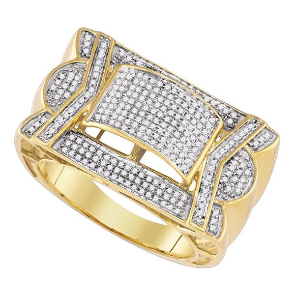 Round Diamond Domed Cluster Ring 5/8 Cttw 10KT Yellow Gold