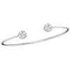 Image 1 : Round Diamond Bisected Cluster Bangle Bracelet 3/4 Cttw 18KT White Gold