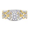 Image 2 : Diamond Bridal Wedding Ring Band Set 1/2 Cttw 10KT Yellow Gold