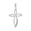 Image 1 : Round Diamond Cross Pendant 1/4 Cttw 10KT White Gold