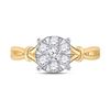Image 2 : Round Diamond Flower Cluster Ring 1/2 Cttw 10KT Yellow Gold