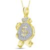 Image 2 : Round Diamond Money Bag Man Charm Pendant 1/4 Cttw 10KT Yellow Gold