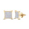Image 1 : Round Diamond Kite Square Earrings 1/3 Cttw 10KT Yellow Gold