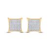 Image 2 : Round Diamond Kite Square Earrings 1/3 Cttw 10KT Yellow Gold