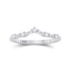 Image 1 : Baguette Diamond Chevron Band Ring 1/5 Cttw 14KT White Gold