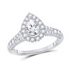 Halo Bridal Wedding Engagement Ring 1-1/4 Cttw 14KT White Gold