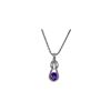 Genuine 0.65 ctw Amethyst Necklace 14KT White Gold - REF-73M7T