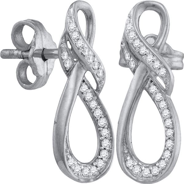 Round Diamond Fashion Earrings 1/6 Cttw 10KT White Gold