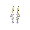 Genuine 4 ctw Tanzanite Earrings 14KT Yellow Gold - REF-74R2P