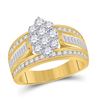 Image 1 : Round Diamond Cluster Ring 1-1/2 Cttw 14KT Yellow Gold