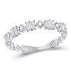 Baguette Diamond Modern Band Ring 1/3 Cttw 14KT White Gold