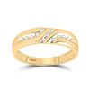 Image 1 : Round Diamond Wedding Band Ring 1/8 Cttw 14KT Yellow Gold