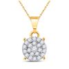 Image 1 : Round Diamond Circle Cluster Pendant 1/6 Cttw 10KT Yellow Gold
