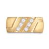 Image 2 : Round Diamond Wedding Double Row Band Ring 1/2 Cttw 14KT Yellow Gold