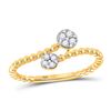 Image 1 : Round Diamond Bypass Stackable Band Ring 1/8 Cttw 10KT Yellow Gold