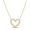 Image 1 : Round Diamond Outline Heart Necklace 1/4 Cttw 14KT Yellow Gold