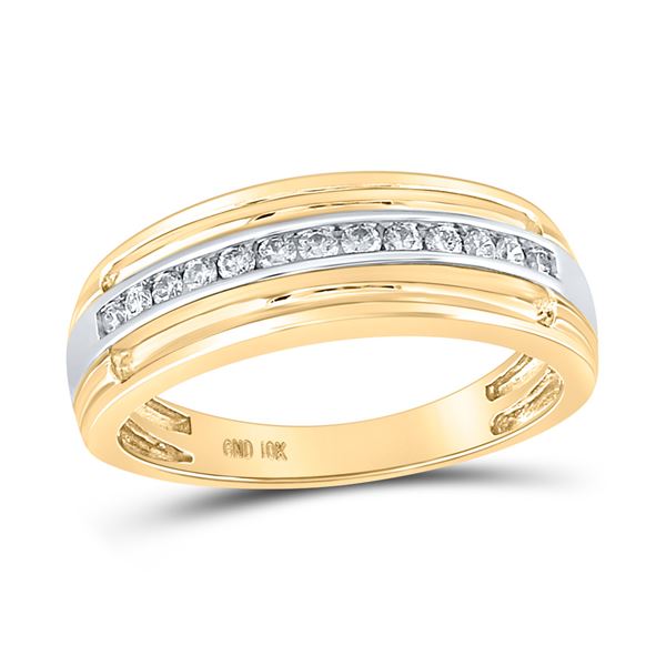 Round Diamond Single Row Band Ring 1/4 Cttw 10KT Yellow Gold