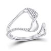 Image 1 : Round Diamond Abstract Fashion Ring 1/5 Cttw 14KT White Gold